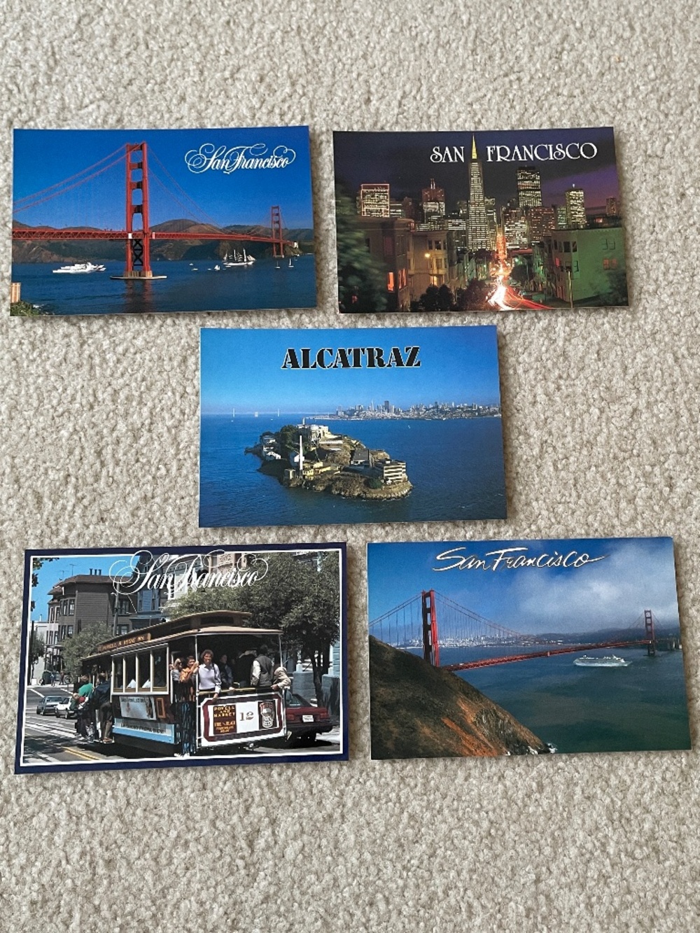 Lot 5 San Francisco Postcards Golden Gate Bridge Alcatraz Cable Car